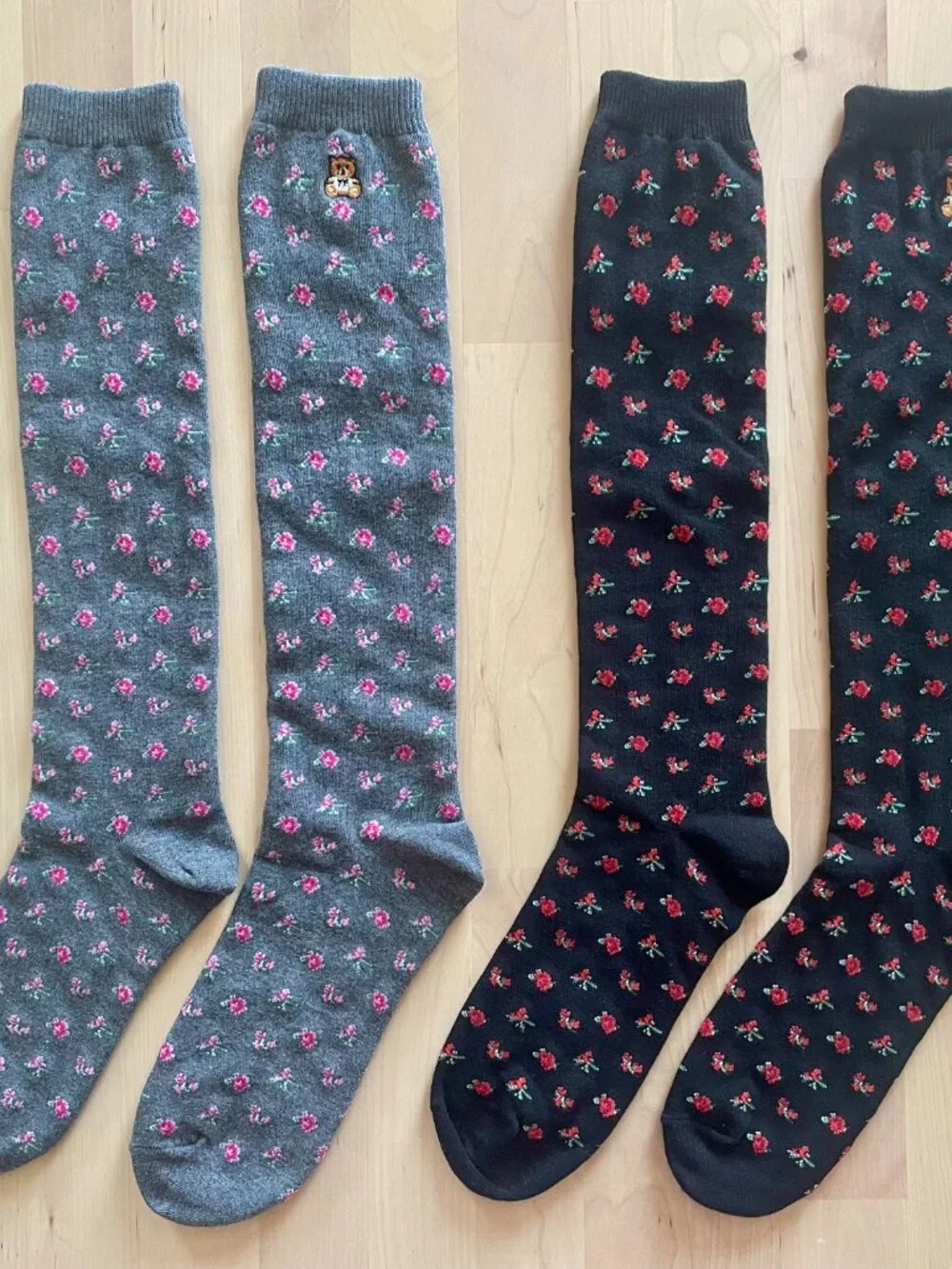 Teddy Fresh Women's 2-Pack Floral Knee High Socks One Size NWOT NEW